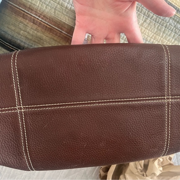 Dooney & Bourke Pebbled vintage Leather Bucket Backpack in Chocolate - Picture 10 of 16